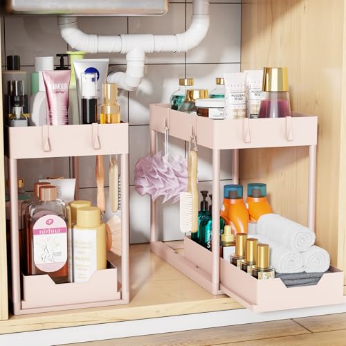 Under Sink Organizer 2 Pack (Pink / 2 pack)