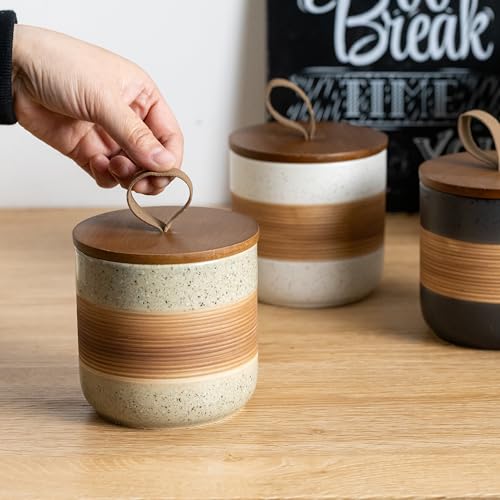 Ceramic Jar with Lid (Beige / 5 fl.oz)
