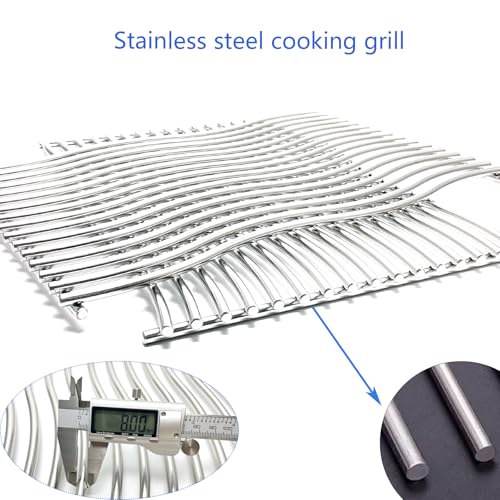 17-3/4" Stainless Steel 2Pack Waved Cooking Grids Grates Replacement Parts for Napoleon Rogue 425 Gas Grill S83013 (17 3/4 x 23-1/2 '')