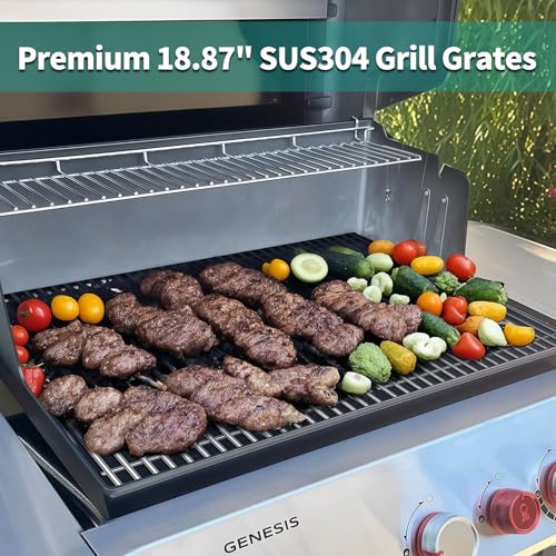 9MM 18 7 8" Stainless Steel Genesis 2 Grill Grates for Weber Genesis ii E (18 7/8" Genesis ii 300)