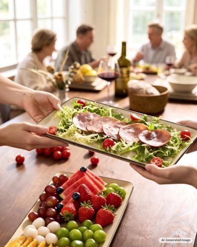 Serving Platters Set of 3 Sizes (Light Khaki)