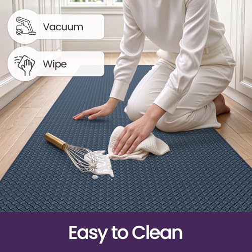 Kitchen Floor Mats Cushioned Anti Fatigue (2-dark Blue / 86"l X 23"w X 0.4"th)