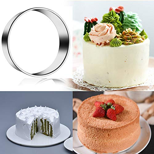 9 Pieces Stainless Steel Cookie Cutter Set Biscuit Plain Edge Round Cutters Metal Ring Baking Molds (9 Sizes Plain Edge)