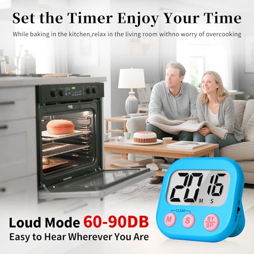 Digital Kitchen Classroom Timers for Kids Cooking 12pcs Blu Grn Pk (Blue & Green & Pink)