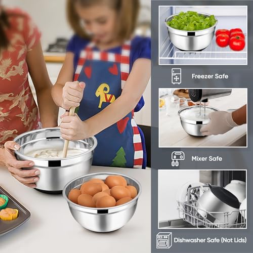 Mixing Bowls Salad Bowls with Airtight Lids (Black / Airtight Lids)