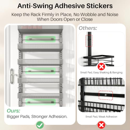 8 Tiers Over the Door Organizer (Grey / 17" W x 6" D x 69" H)