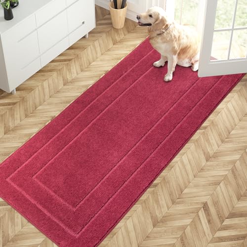 Hallway Runner Rug (Burgundy Red / 32" X 70" (Runner))