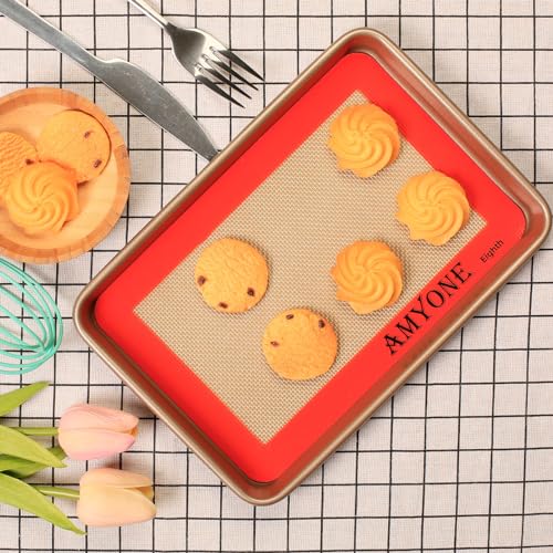 1 8 Sheet Silicone Baking Mats for 9x7" Toaster Oven (Bright Orange / 8.7"L x 5.9"W)