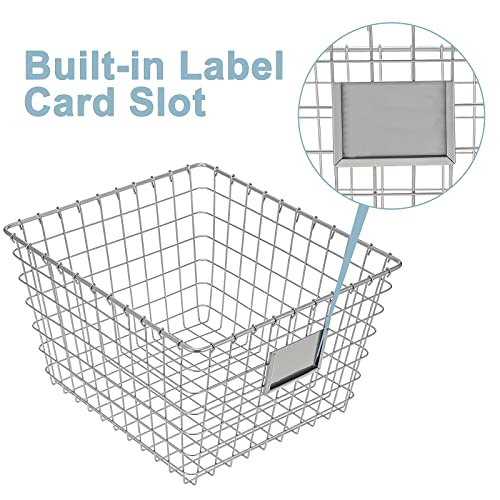 Extra Large】 Wire Handmade Basket 4 Packs (Extra-Large Silver)