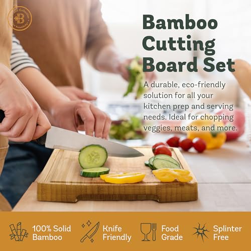 Bamboo Cutting Boards for Kitchen (4-Piece)