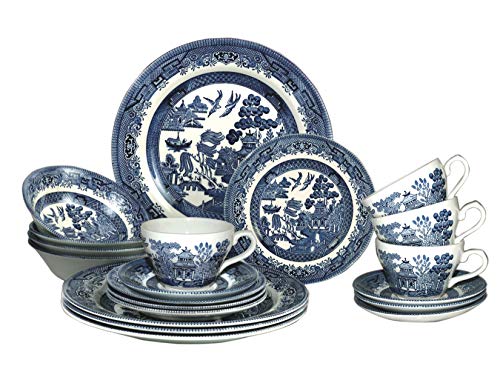Blue Willow Plates Bowls Cups 20 Piece Dinnerware Set (20 Piece Set)