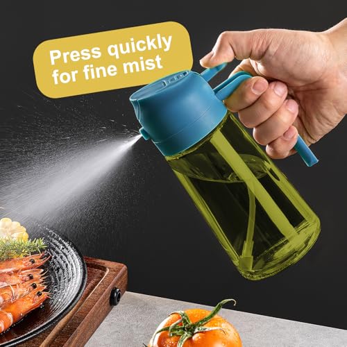 16oz 470ml Olive Oil Dispenser for Kitchen with Stickers (Light-Proof /w Stickers / Blue-02)