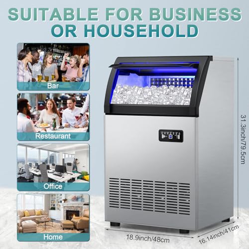 260 lbs High Output Commercial Ice Maker Undercounter Self