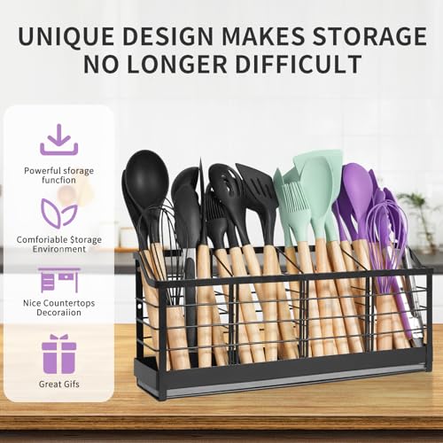 Large Kitchen Utensil Holder with Diatomite Base (4 Earth Base)
