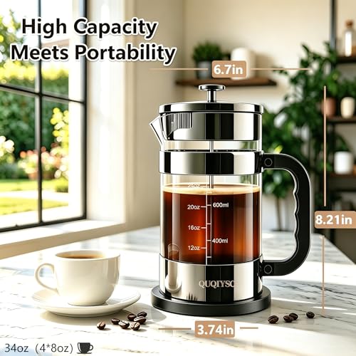 French Press Coffee Maker 34oz (New Style Dark Pewter / 34oz)