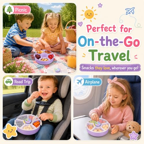 Kids' Rotating Snack Container Set (Purple 2 Pack)