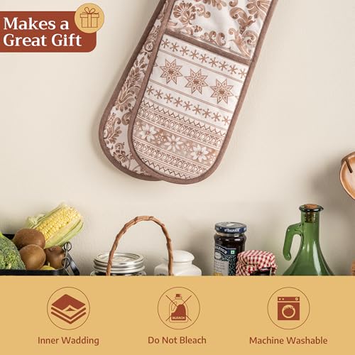 Double Oven Mitts 100% Cotton Double Oven Glove (121 - Allure / 7" x 35" (Double Oven Mitt))
