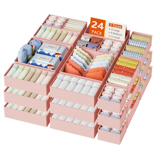 Drawer Organizer Clothes (Pink / 20 Pack)