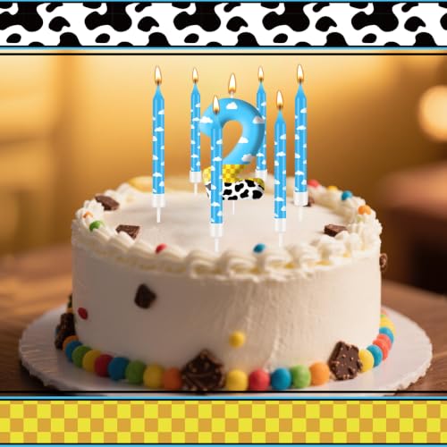 13PCS Toy Inspire Game Story Birthday Candles Set for Kids (Blue+White+Yellow+Black / 2)