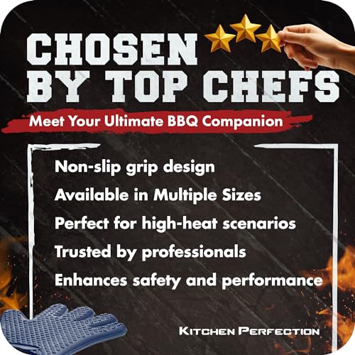 Silicone Smoker BBQ Gloves (Blue Mist / One Size Fits Most)
