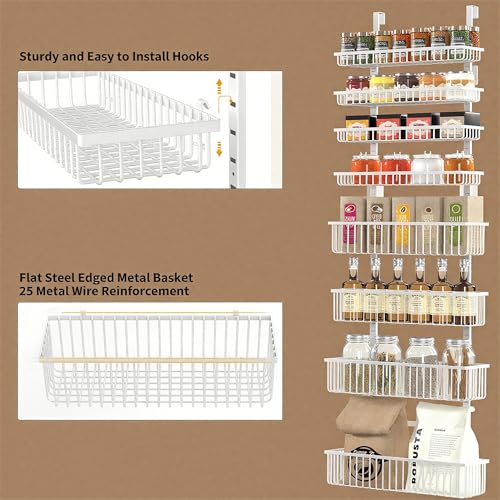 White Over The Door Pantry Organizer (White / 8-Tier)