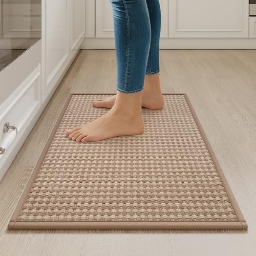 Kitchen Rugs Kitchen Mats for Floor Non Slip Washable Brown 17"x30" (5.78 Sq Ft)