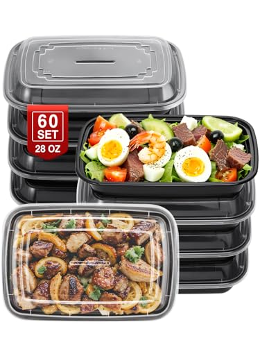 60 Sets 28oz Meal Prep Container (1 Compartment-28oz)