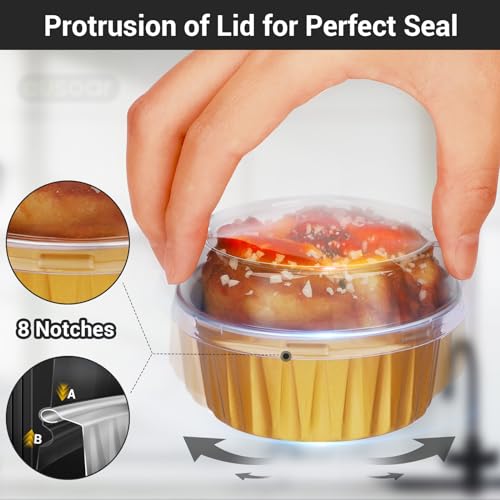 Disposable Ramekins Aluminum Foil (Gold / 60pcs)