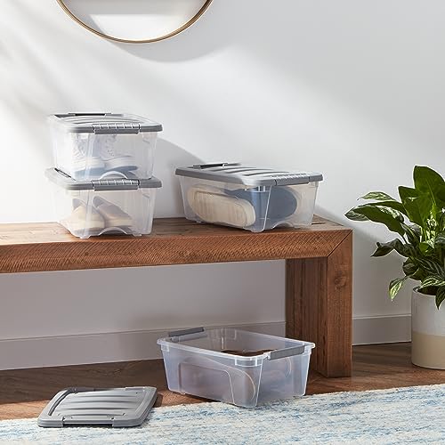 Plastic Storage Containers with Secure Latching Lids (12 Qt. - 6 Pack)