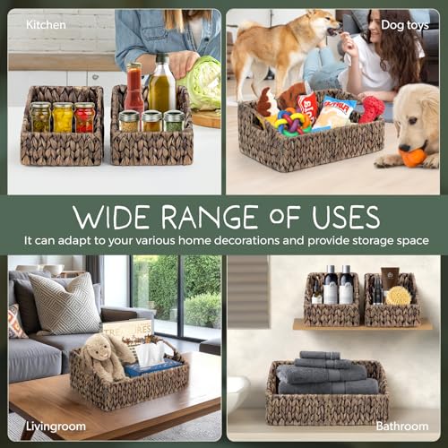 Set of 3 Handwoven Storage Baskets (Espresso)