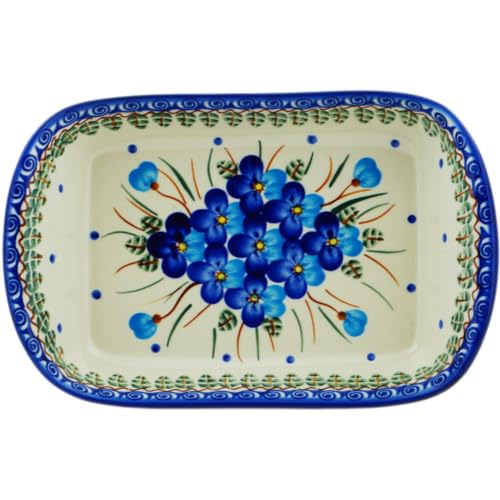Platter with Handles 10 (Blue Pansy)