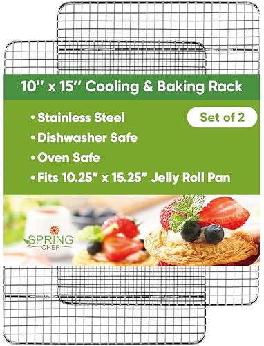 10" x 15" Stainless Steel Cooling Rack for Baking (2 Pack / 10"x15")