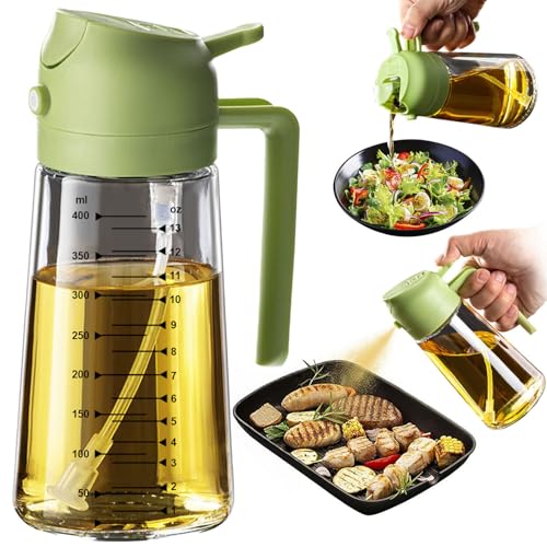 16oz 470ml Glass Olive Oil Sprayer for Cooking (Green)