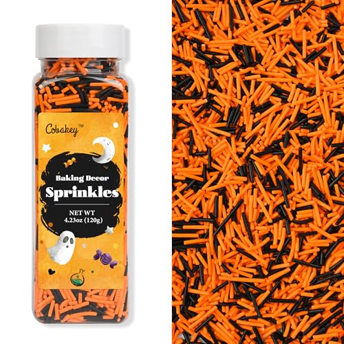 Halloween Jimmies Sprinkles for Cake Decorating (Black & Orange Jimmies)
