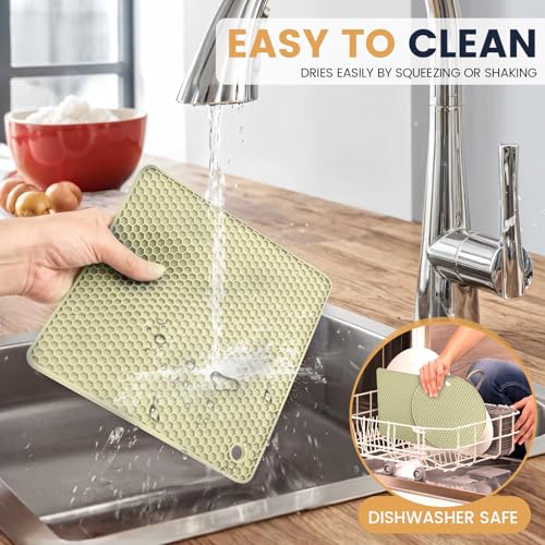 Silicone Trivet Mats 4 Heat Resistant Pot Holders Multipurpose Non