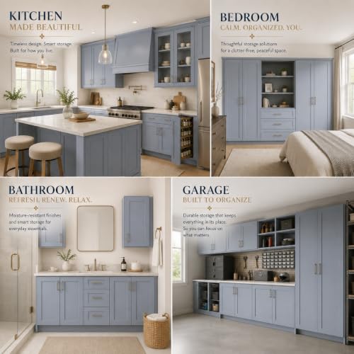 Wall Mounted Cabinet (Grey / 33" W x 12" D x 30" H)
