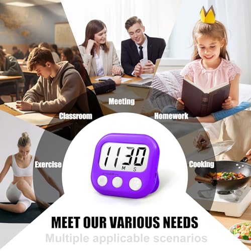 Digital Kitchen Timers for Cooking (Purple)
