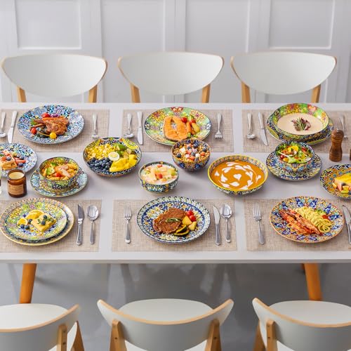 24 Pieces Dinnerware Sets for 6 (Service for 6 (24 Pcs) / Bohemian Style)