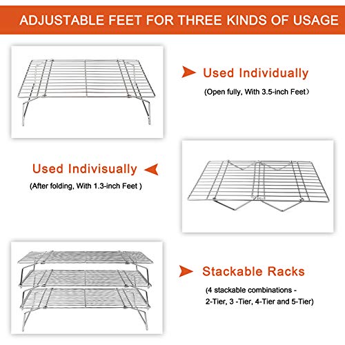 5 Tier Stainless Steel Cooling Rack (Silver / 16.5" x 11.4")