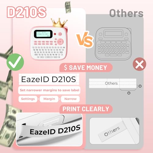 D210S Pink Label Maker Machine with (Pink)