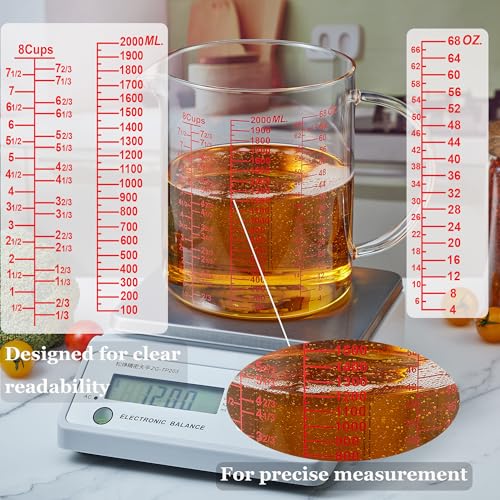 Glass Measuring Cup (2000ml/64OZ)