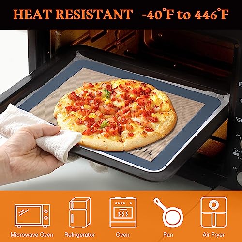 Silicone Baking Mats Set of 3 (2 Half Sheet + 1 Quarter Sheet Grey)