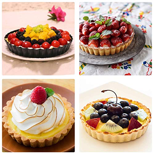 6 Inch Tart Pan (Black-Round-4 pack / 6 Inch)