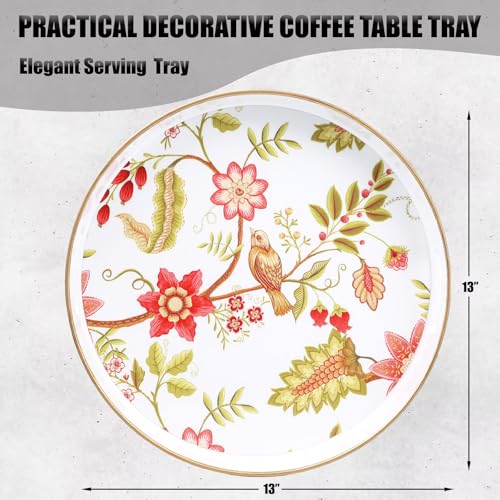 Decorative Serving Tray with Handles (Yellow-bird / 13")