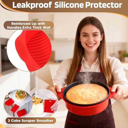 9 Inch Springform Pan Leakproof Nonstick Cheesecake Pan with Protector (9 + 9.1 Inches)