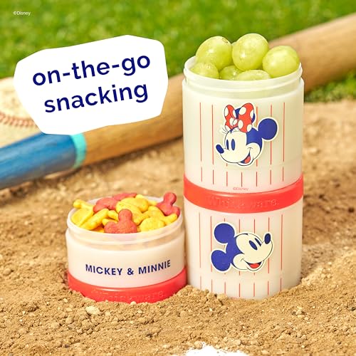Mickey & Friends Snack Containers 3 Stackable Snack Cups Baseball (Disney / Mickey & Minnie)
