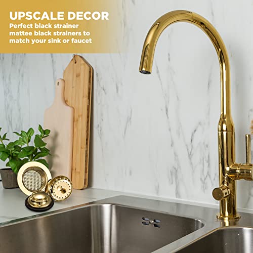 3 Pcs Sink Plug Stopper Disposal Drain Strainer (Light Gold)