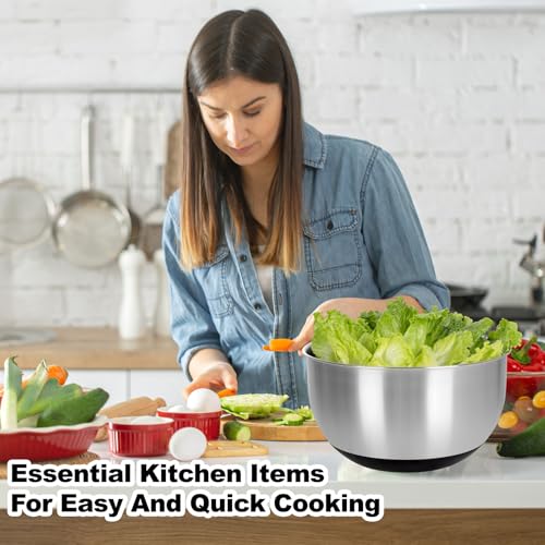 5.3Qt Stainless Steel Salad Spinner with Instant Stop Button (Vibrant Black)