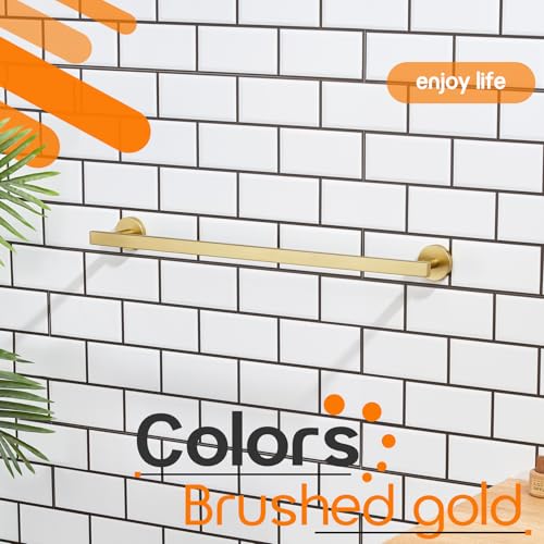 20 Inch Bathroom Towel Bar Bath Towel Rack Kitchen Towel Holder Towel Shelf Wall Mounted SUS304 Stainless Steel Brushed Gold AN4001GD (Brushed Gold / 20-Inch)