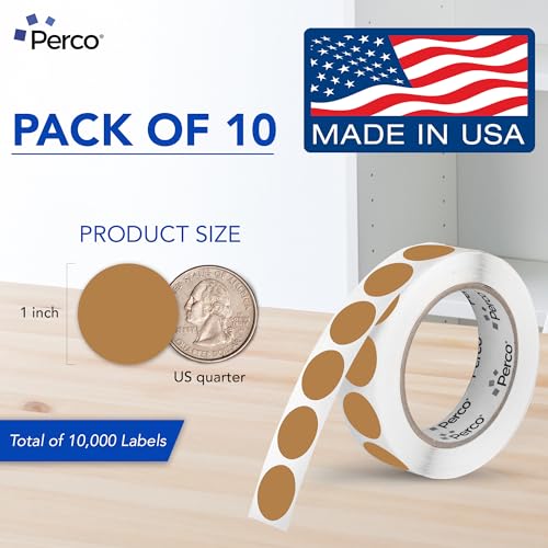 Kraft Brown Perforated Round Circle Dot Sticker 1 (Kraft Brown / 1 Inch)